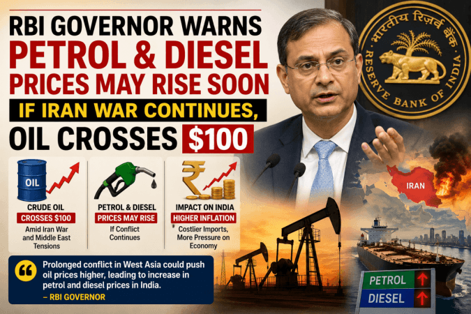Iran war may force fuel price hike in India as crude crosses 0: RBI Governor warns