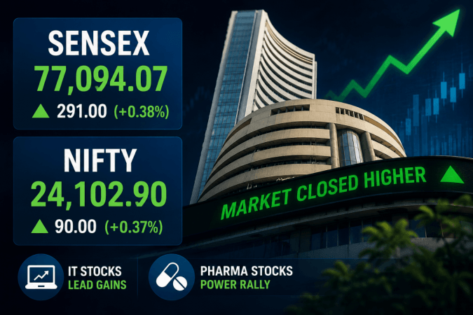 Sensex Eyes Further Gains As IT, Pharma Buying Pushes Market Above 77,000